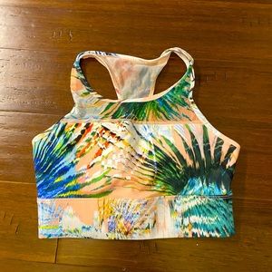 Fabletics tropical longline sports bra size S